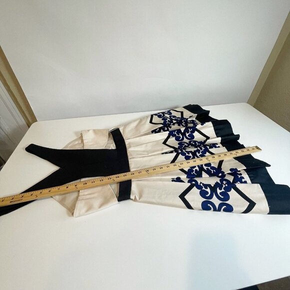 Robert Rodriguez Scroll Diamond Box Pleat Fit & Flare Dress 8 Cutout Sleeveless - Picture 9 of 10